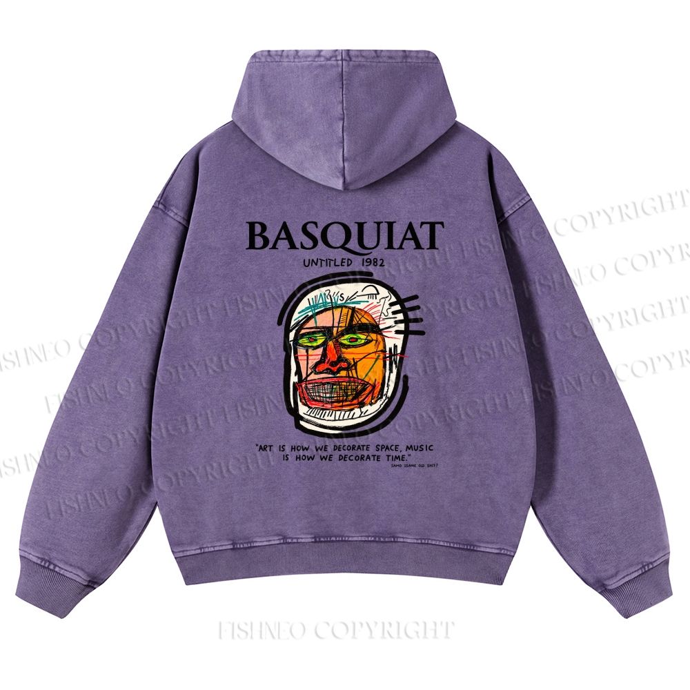 Unisex Jean-Michel Basquiat Untitled (Head) Printed washed hoodie