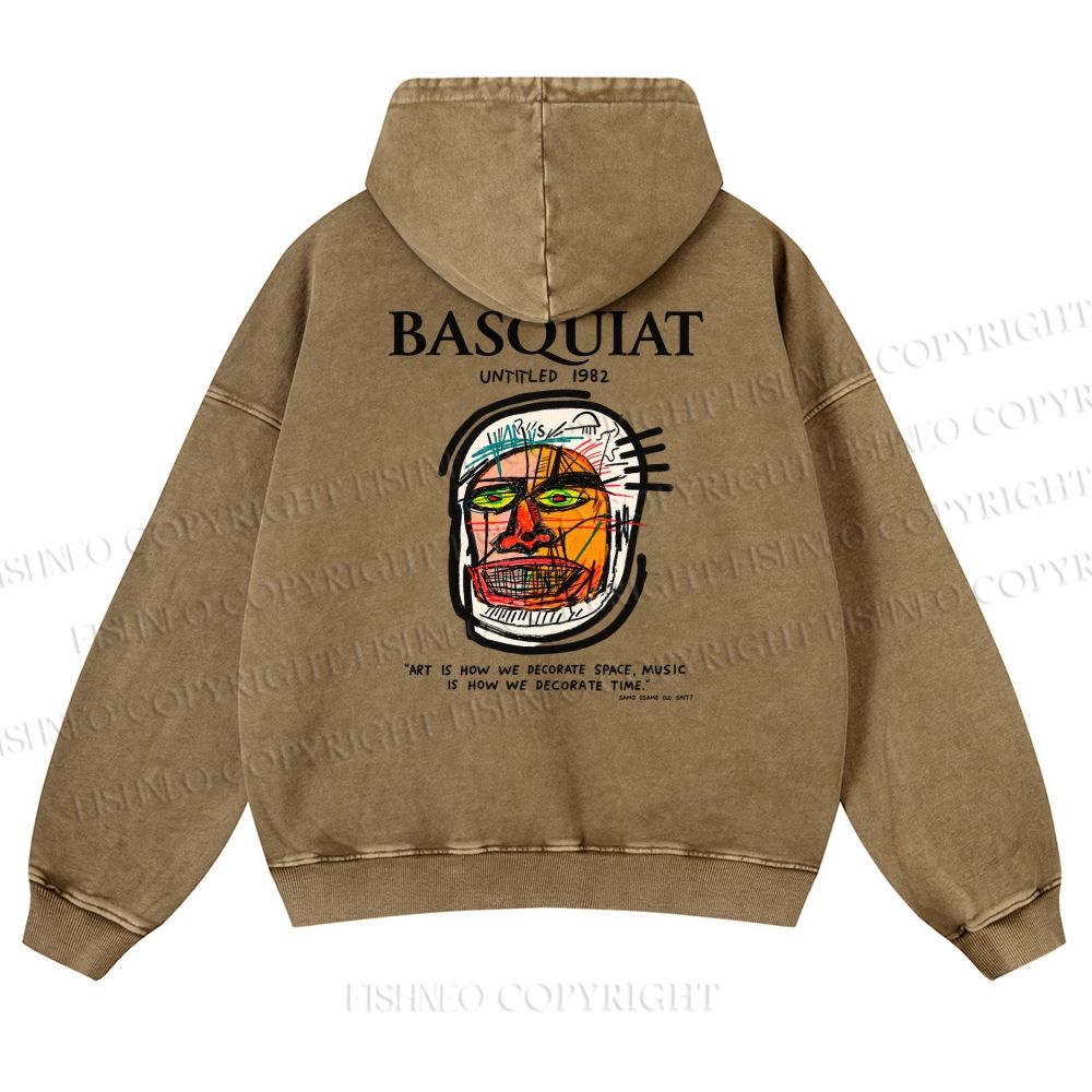 Unisex Jean-Michel Basquiat Untitled (Head) Printed washed hoodie