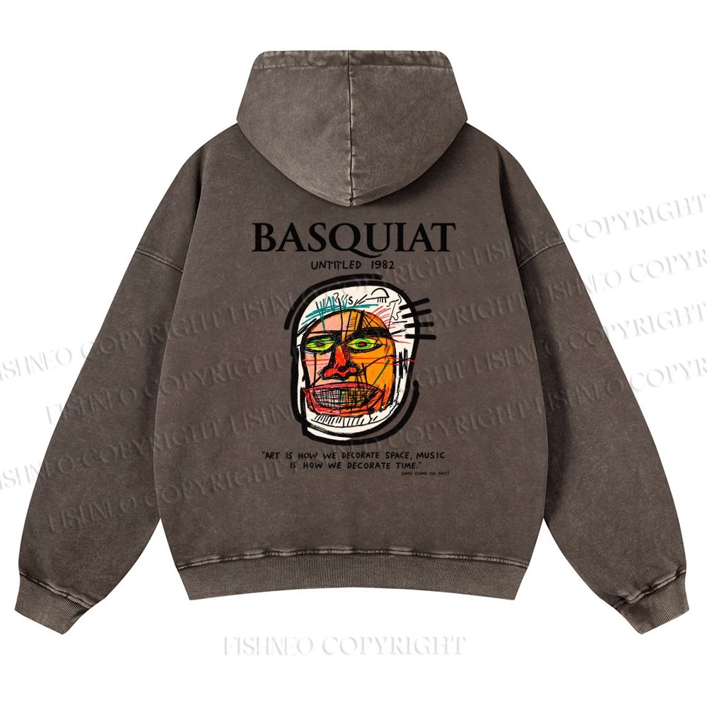 Unisex Jean-Michel Basquiat Untitled (Head) Printed washed hoodie