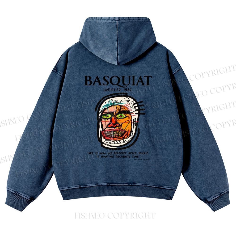 Unisex Jean-Michel Basquiat Untitled (Head) Printed washed hoodie