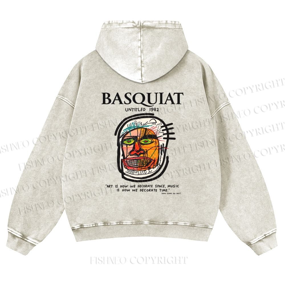 Unisex Jean-Michel Basquiat Untitled (Head) Printed washed hoodie