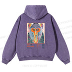 Unisex Yayoi Kusama Multicolor Monkey Printed washed hoodie