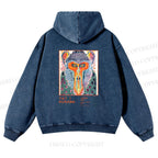 Unisex Yayoi Kusama Multicolor Monkey Printed washed hoodie