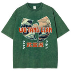 Wu-Tang Clan Ukiyoe Wave Vintage Wash Japanese Design T-Shirt