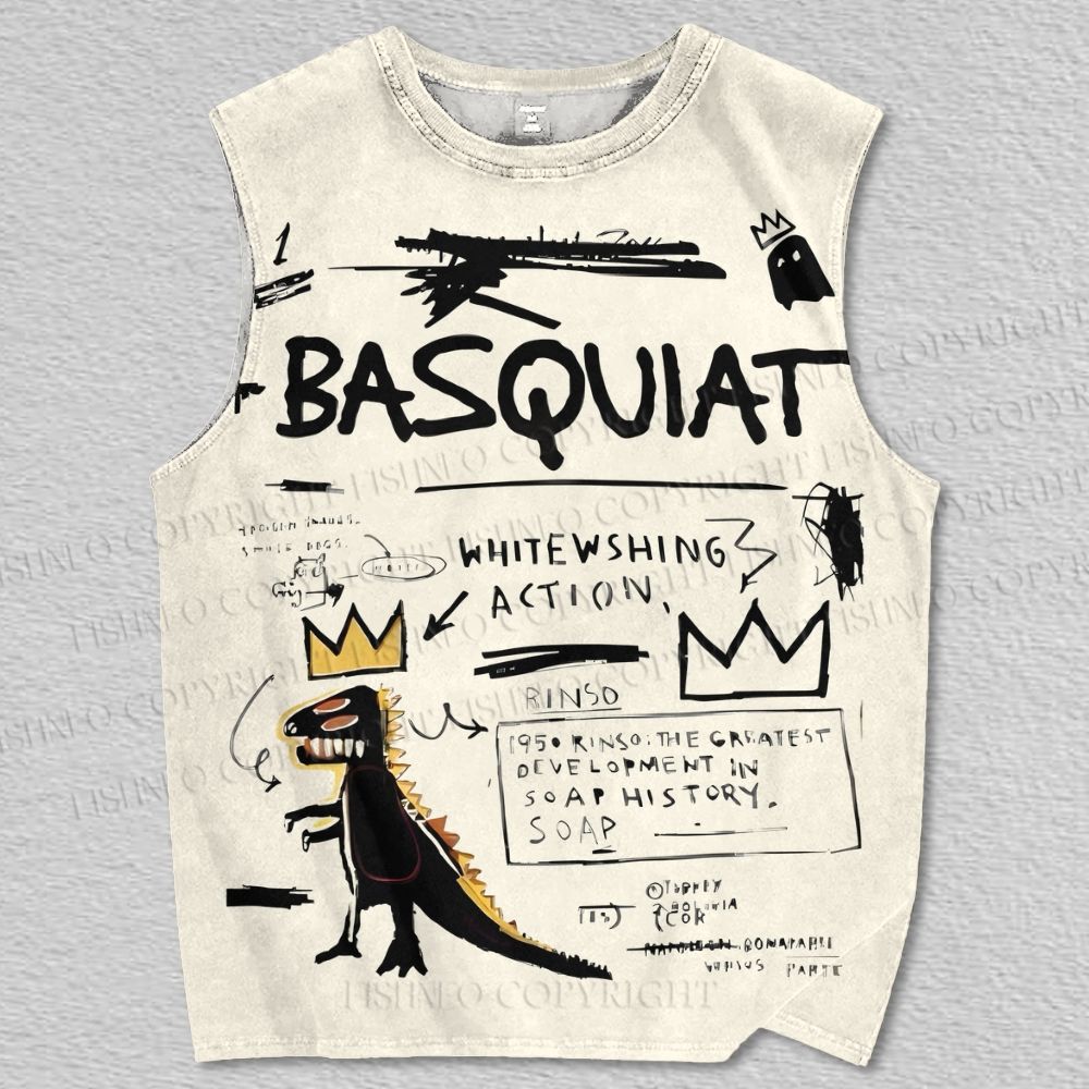 Unisex Jean-Michel Basquiat Graffiti Printed Tank Top