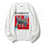 Unisex Jean-Michel Basquiat Red Rabbit Printed Sweatshirt