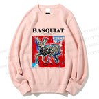Unisex Jean-Michel Basquiat Red Rabbit Printed Sweatshirt