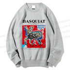 Unisex Jean-Michel Basquiat Red Rabbit Printed Sweatshirt