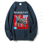 Unisex Jean-Michel Basquiat Red Rabbit Printed Sweatshirt