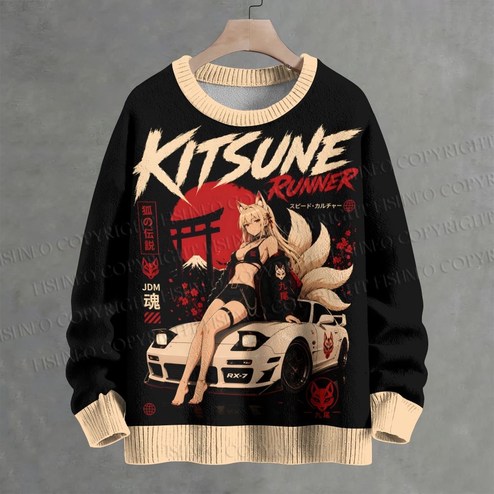 Kitsune Runner JDM Crew Neck Sweater