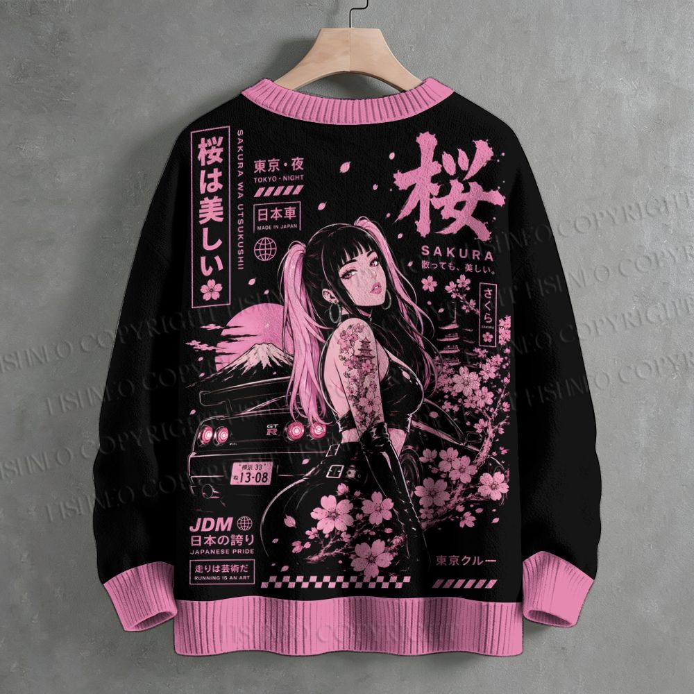 Sakura JDM Racing Crew Neck Sweater