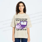 Unisex Funny Cat Email Printed Washed Tee