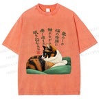 Unisex My lovely Cat Printed Washed Tee