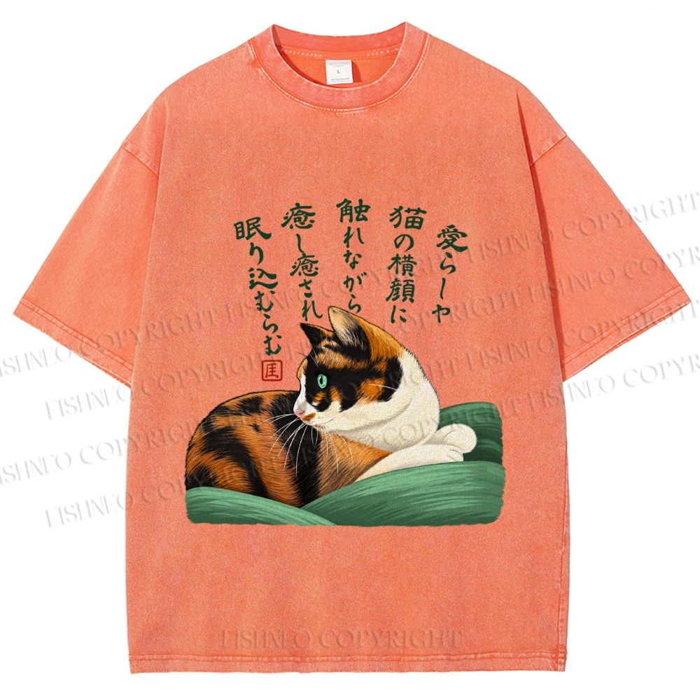 Unisex My lovely Cat Printed Washed Tee