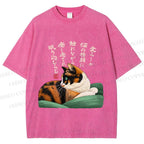 Unisex My lovely Cat Printed Washed Tee