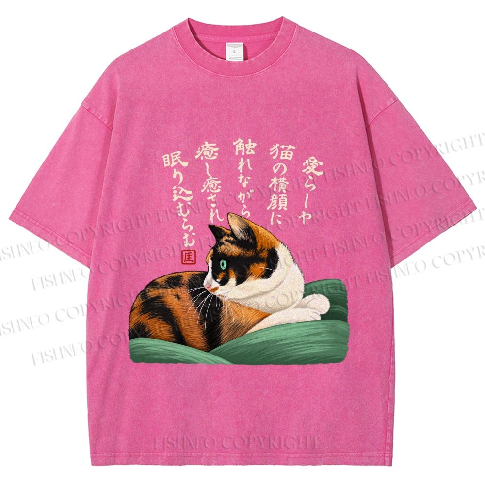 Unisex My lovely Cat Printed Washed Tee