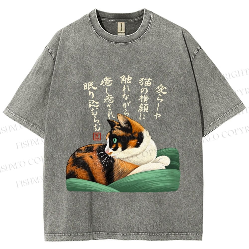 Unisex My lovely Cat Printed Washed Tee
