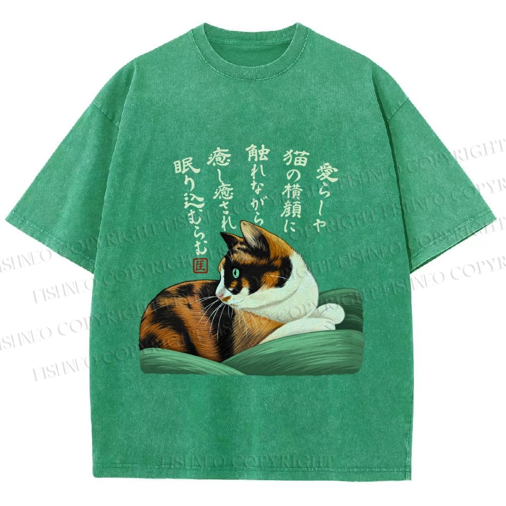 Unisex My lovely Cat Printed Washed Tee
