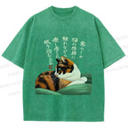 Unisex My lovely Cat Printed Washed Tee
