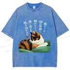 Unisex My lovely Cat Printed Washed Tee