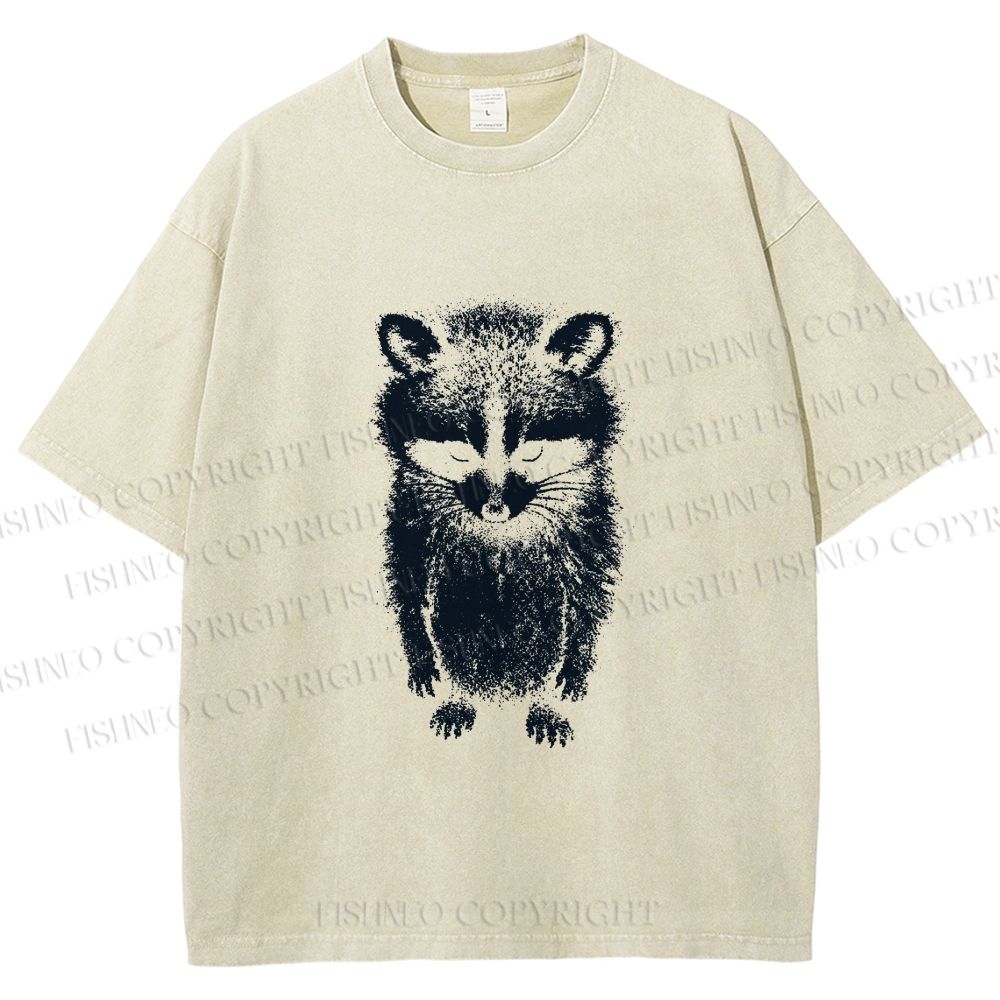 Unisex Sad Trash Panda Meme Printed Washed Tee
