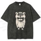 Unisex Sad Trash Panda Meme Printed Washed Tee