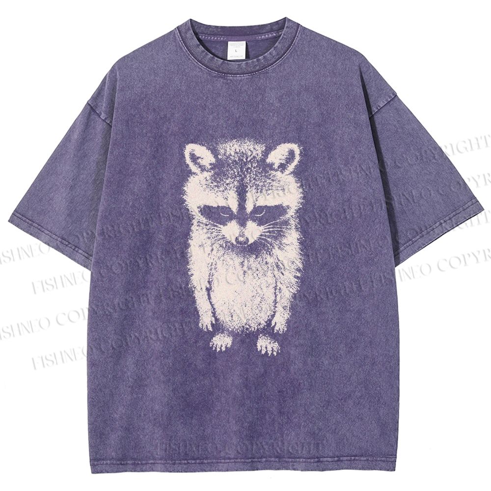 Unisex Sad Trash Panda Meme Printed Washed Tee