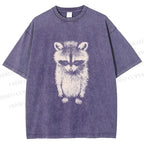 Unisex Sad Trash Panda Meme Printed Washed Tee