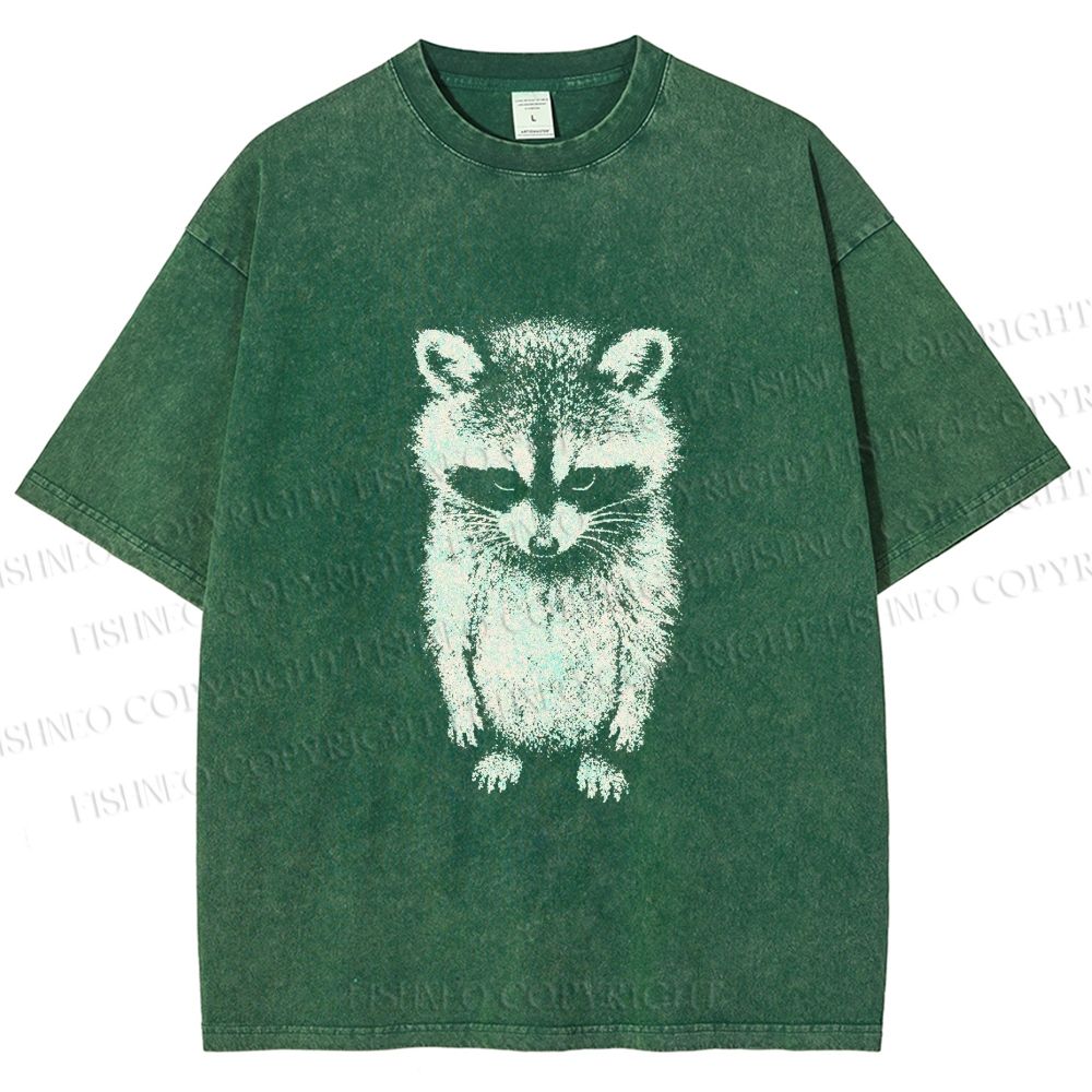 Unisex Sad Trash Panda Meme Printed Washed Tee