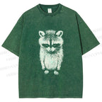Unisex Sad Trash Panda Meme Printed Washed Tee