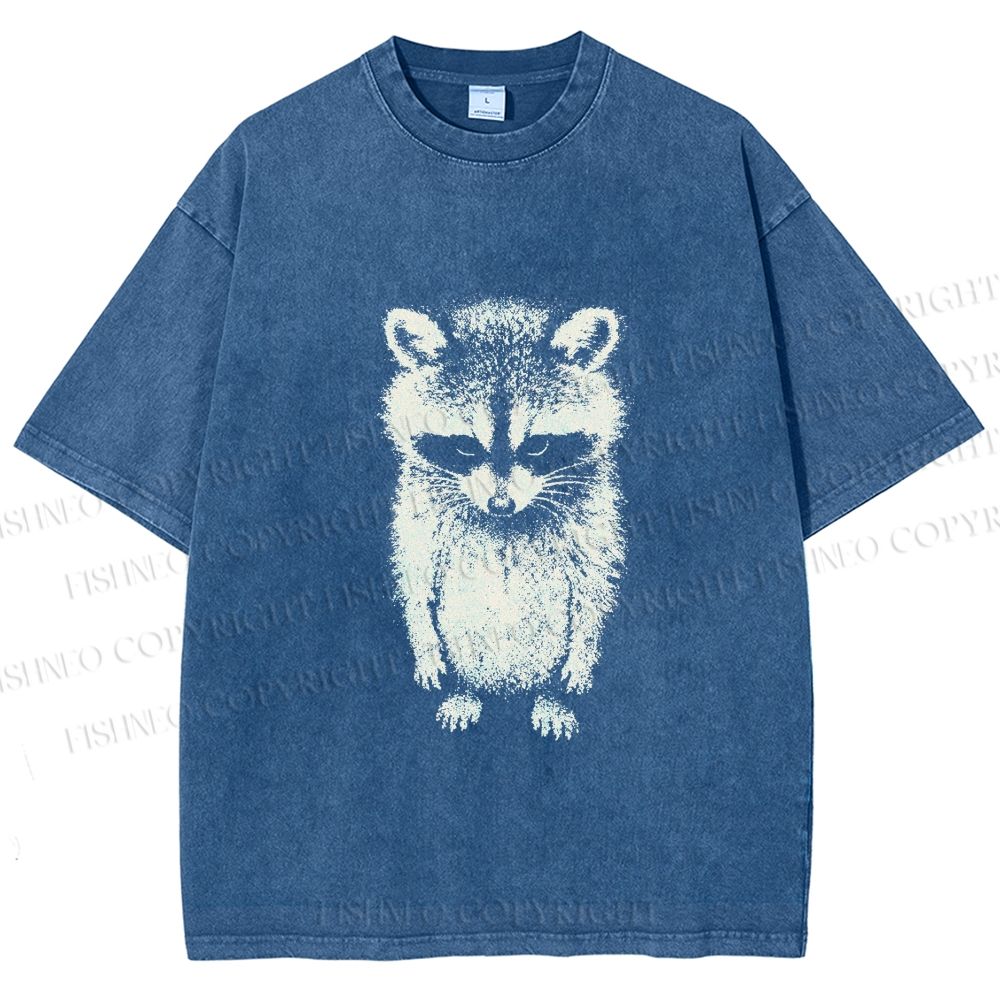 Unisex Sad Trash Panda Meme Printed Washed Tee
