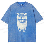 Unisex Sad Trash Panda Meme Printed Washed Tee