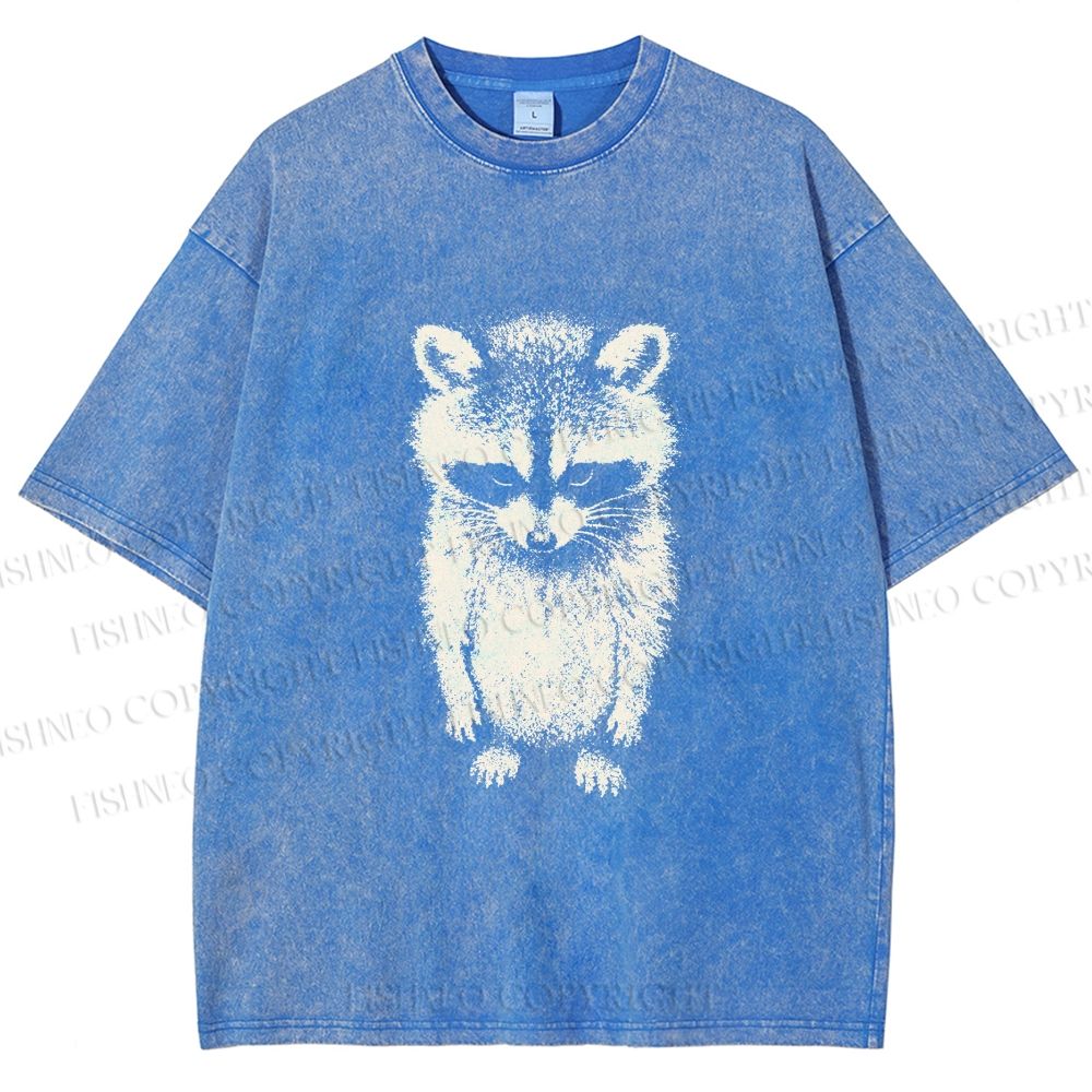 Unisex Sad Trash Panda Meme Printed Washed Tee