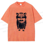Unisex Sad Trash Panda Meme Printed Washed Tee