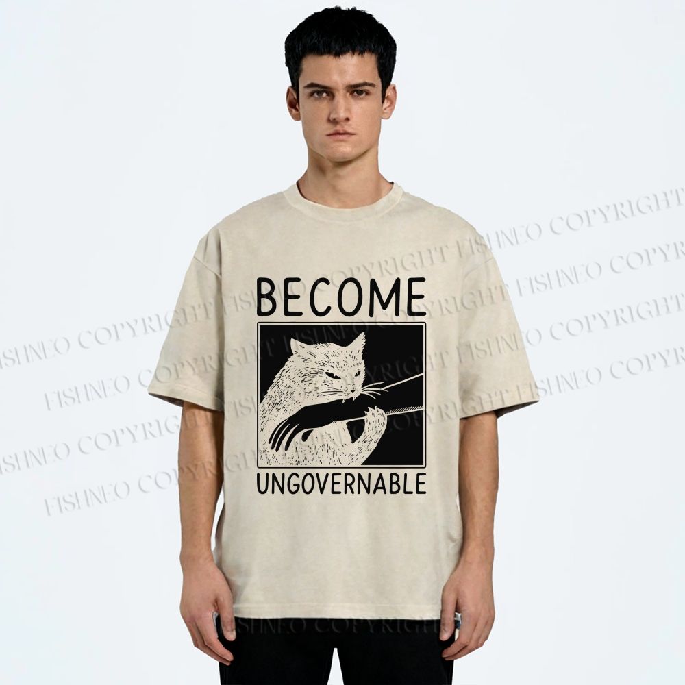 Unisex Become Ungovernable Printed Washed Tee