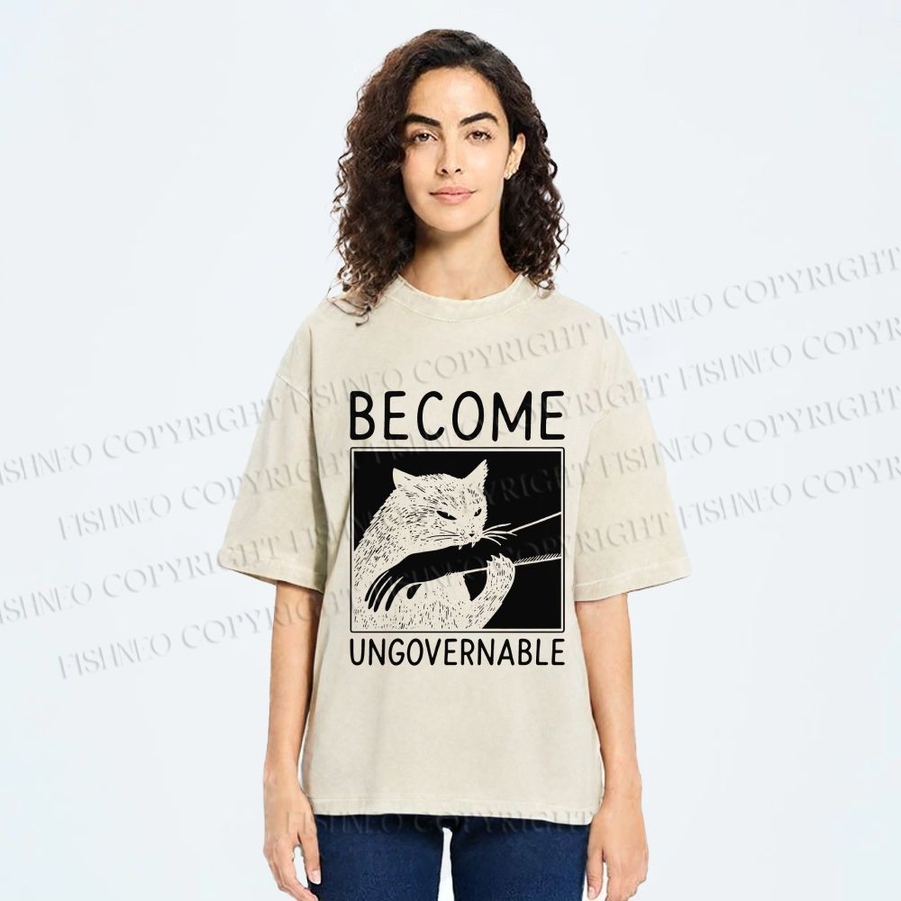 Unisex Become Ungovernable Printed Washed Tee
