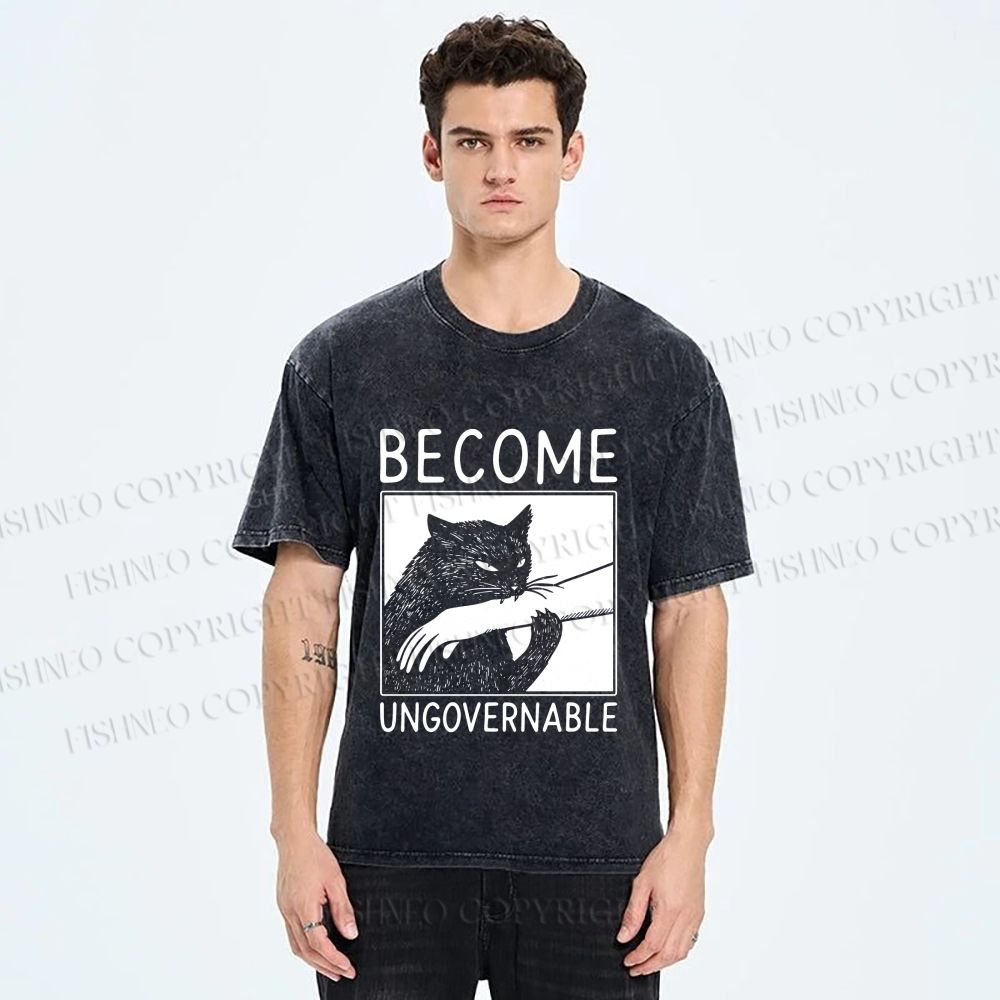 Unisex Become Ungovernable Printed Washed Tee
