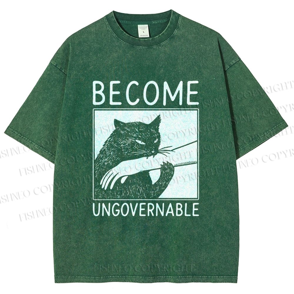 Unisex Become Ungovernable Printed Washed Tee