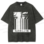 Unisex Gally Gunnm Printed Washed Tee