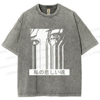Unisex Gally Gunnm Printed Washed Tee
