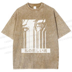 Unisex Gally Gunnm Printed Washed Tee