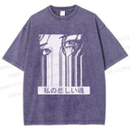 Unisex Gally Gunnm Printed Washed Tee