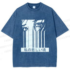 Unisex Gally Gunnm Printed Washed Tee