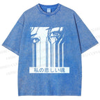 Unisex Gally Gunnm Printed Washed Tee