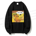 Unisex This is Fine Cat Printed Sweatshirt