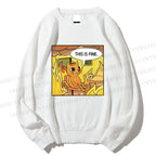 Unisex This is Fine Cat Printed Sweatshirt