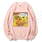 Unisex This is Fine Cat Printed Sweatshirt