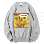 Unisex This is Fine Cat Printed Sweatshirt