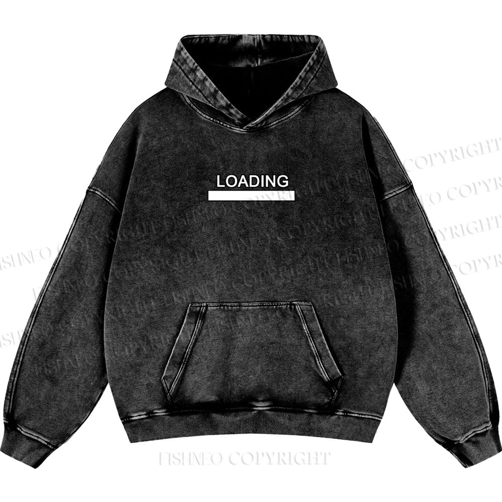Unisex Casual Loading Penguin Printed Double-sided Washed Hoodie
