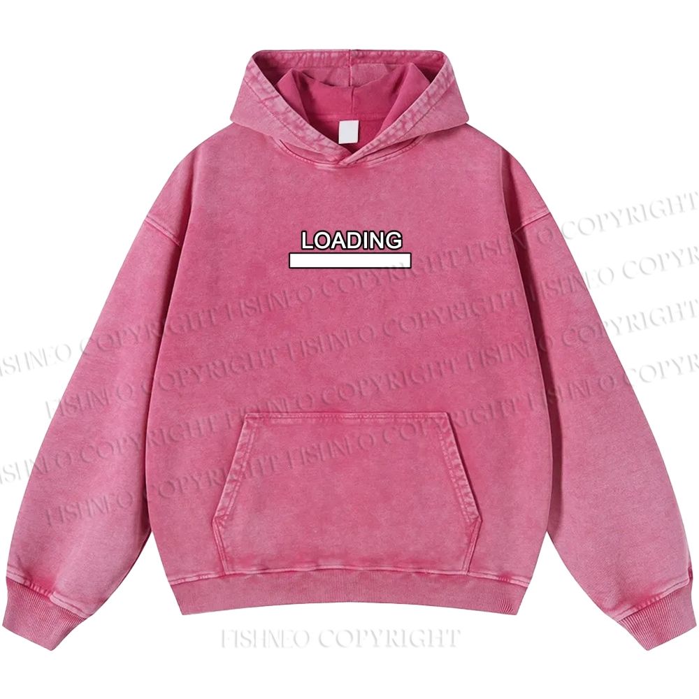 Unisex Casual Loading Penguin Printed Double-sided Washed Hoodie